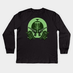 Green Disc Golf Shooter Team Kids Long Sleeve T-Shirt